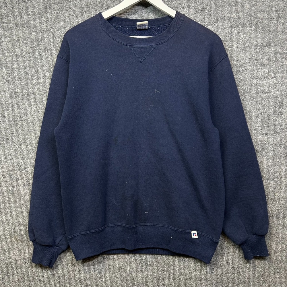 Vintage 90s Russell Athletic Crewneck Sweatshirt Men's Blue USA Made - Medium